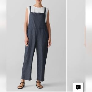 NWT Eileen Fisher Ankle Denim Jumpsuit, Size L